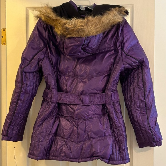 Baltimore Ravens Fur-Trim Hooded Belted Puffer - Picture 3 of 12